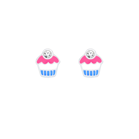 Crystal Pink/Blue Cupcake Earring